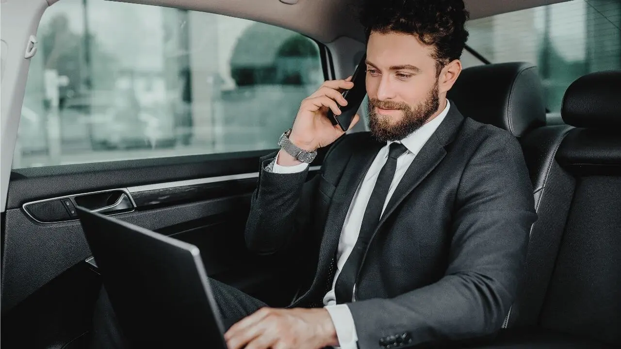 Businessman talking on phone in Ncc Lecce